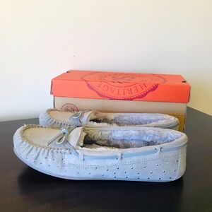 SO Theta Studded Moccasin Slippers, NIB, Size 10